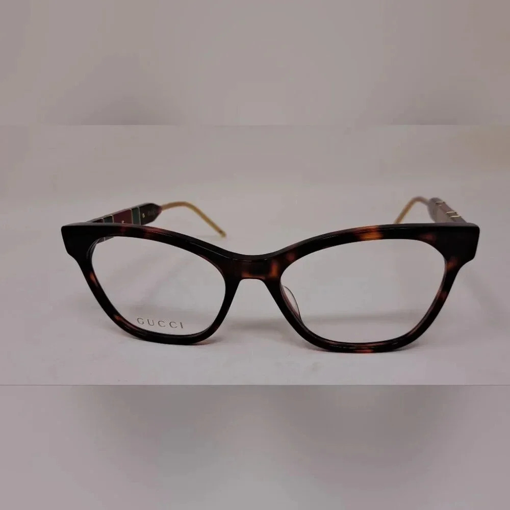 NWT Gucci Women's Eye Glasses  Frames Cat Eye Dark Havana Gold GG0600O 54-18-140 - Picture 13 of 16